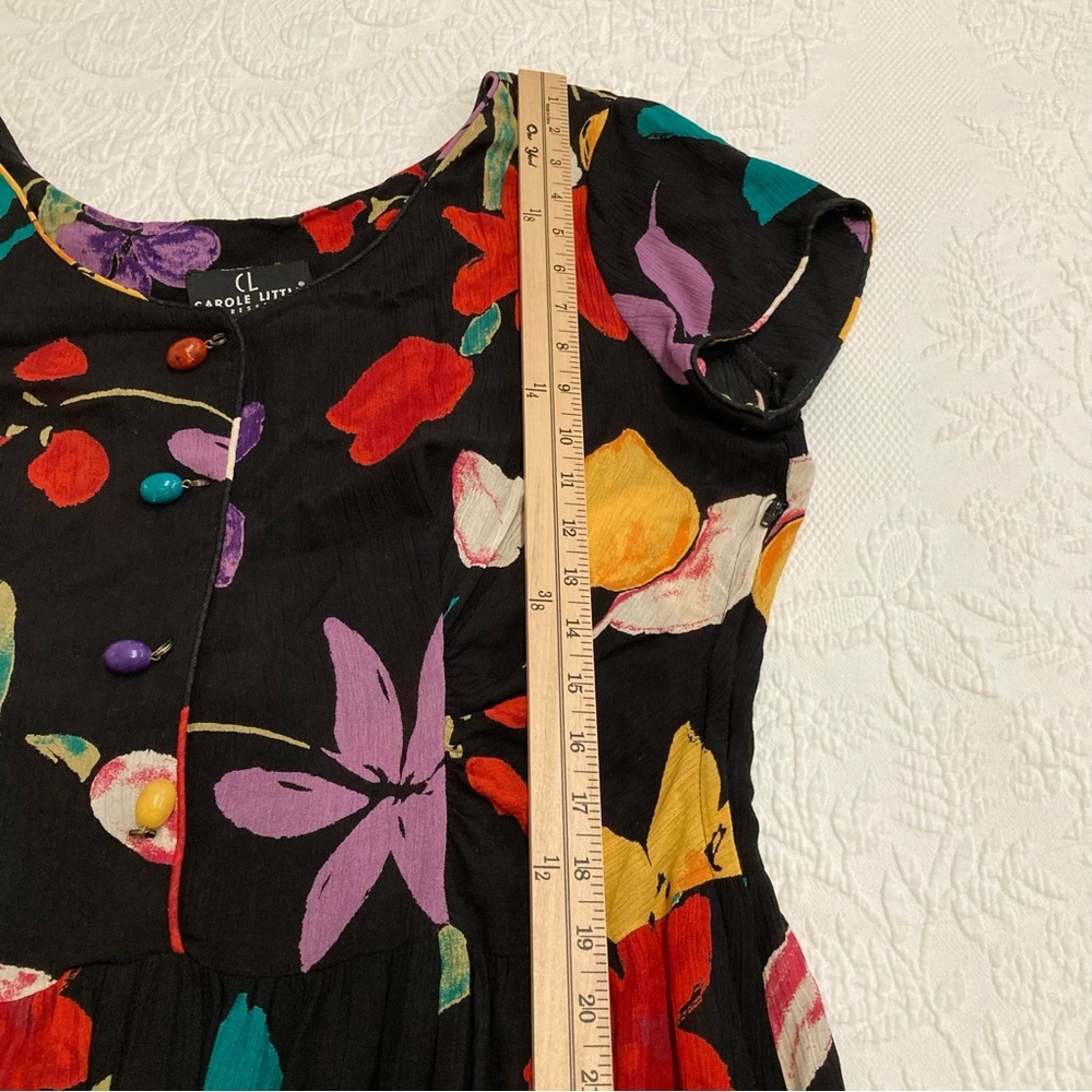 Vintage 90s Carole Little bright floral Artsy maxi dress size 16 - Picture 9 of 15